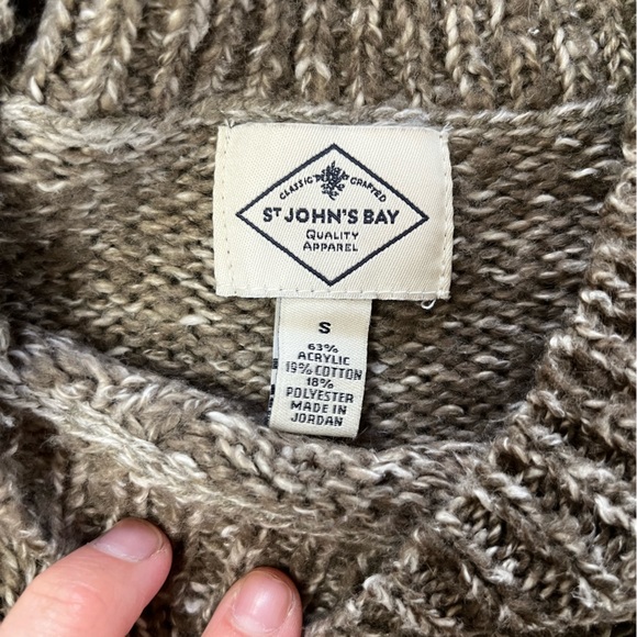 Knit Crew Neck Sweater - Heathered Dark Oatmeal - Small - Picture 5 of 8